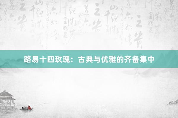 路易十四玫瑰：古典与优雅的齐备集中
